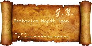 Gerbovics Napóleon névjegykártya